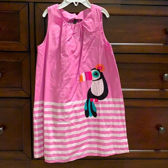 Girl’s sleeveless purple and white summer dress. Size 5T